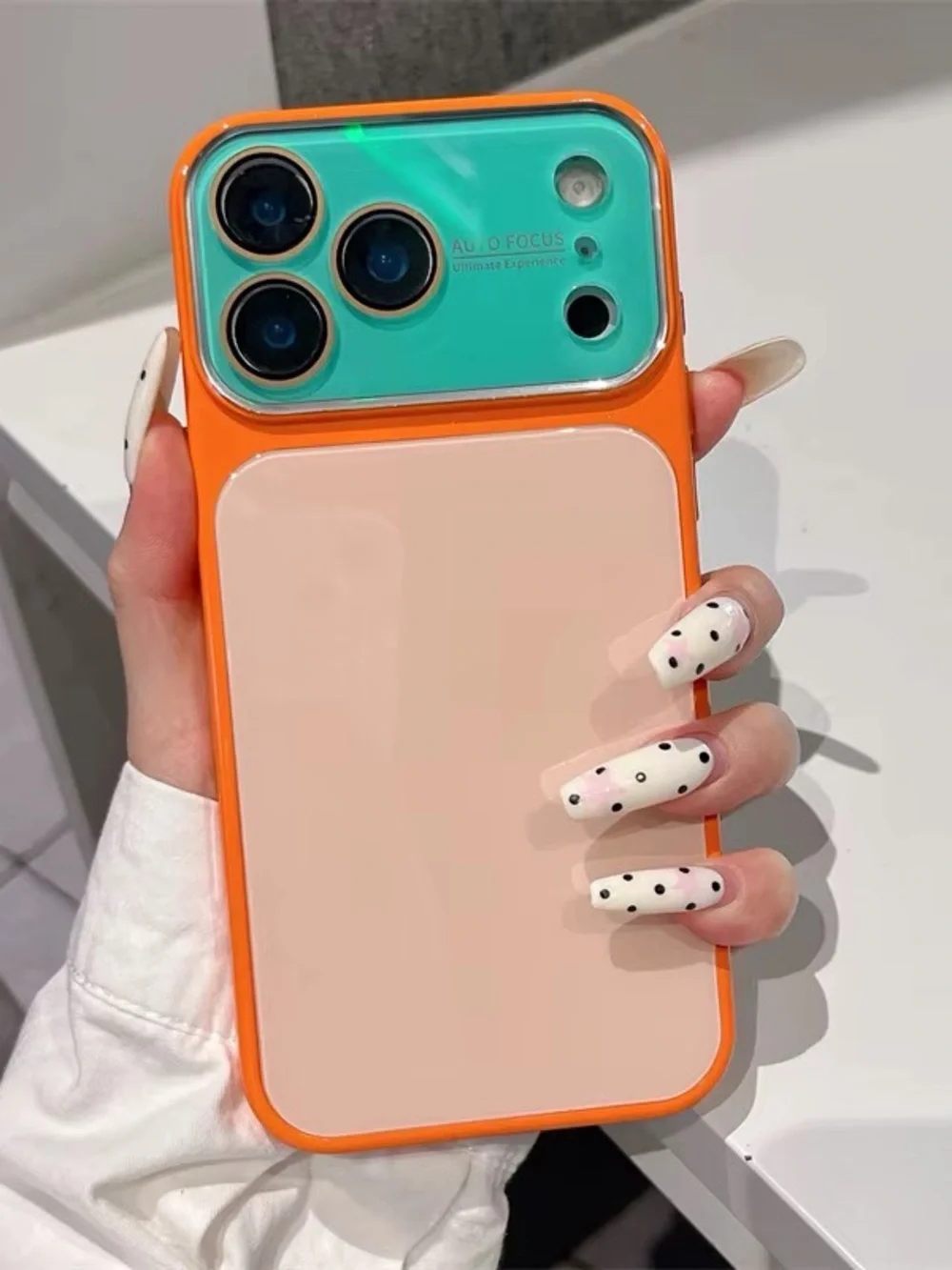 Vibrant Orange & Mint Camera Phone Case — Brand Unknown